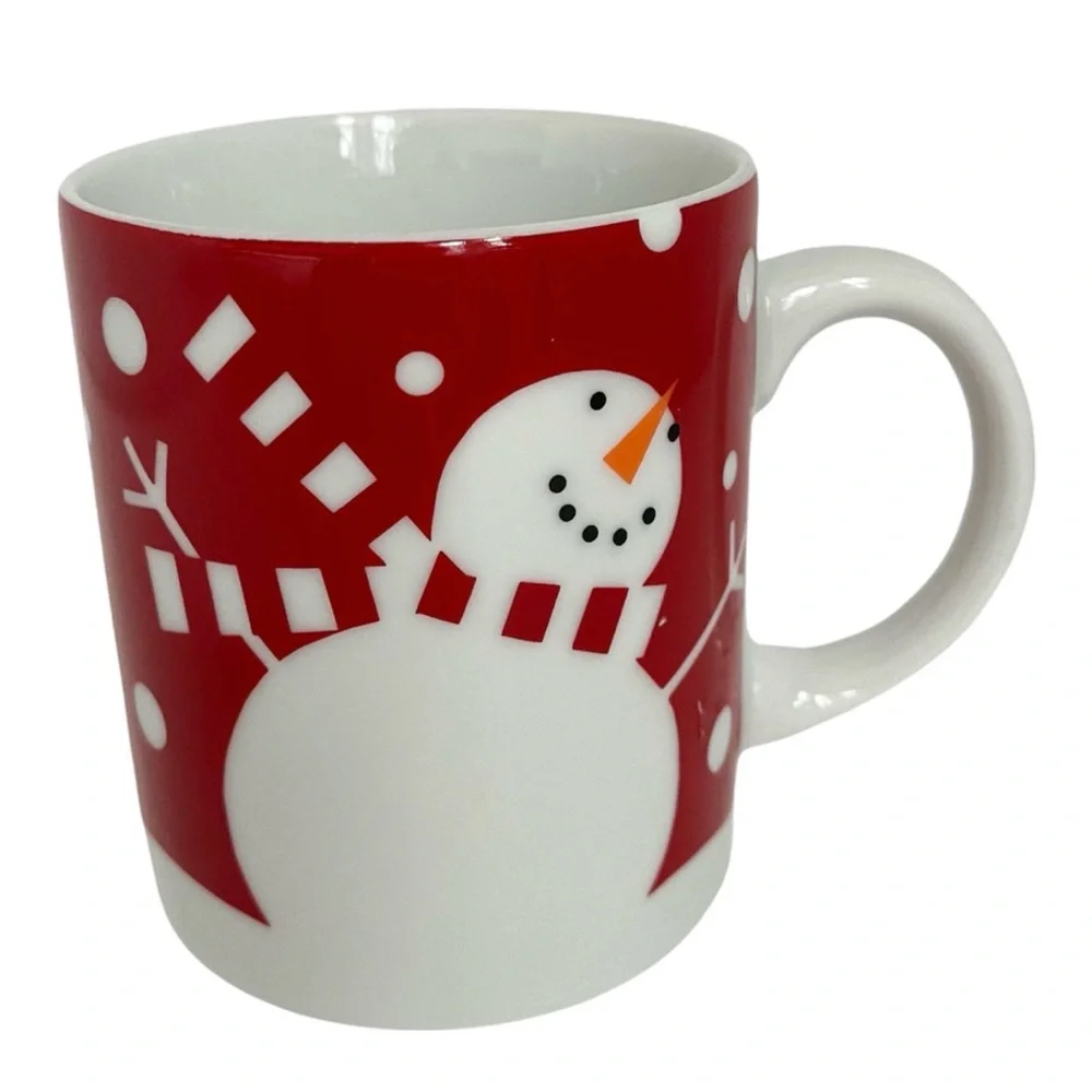 Vintage Set of 8 Crate & Barrel Snowman Mugs